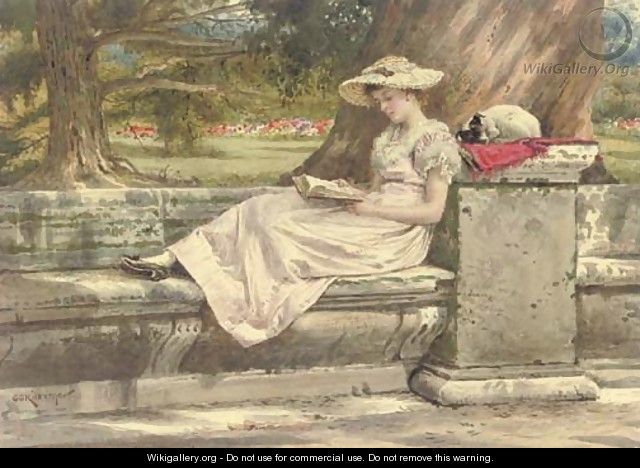 A quiet read in the shade - George Goodwin Kilburne
