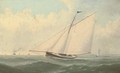 A racing cutter of the Royal Thames Yacht Club on an upwind leg - George Mears