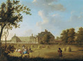 A view of Fonthill, Wiltshire, with haymakers in the foreground - George Lambert