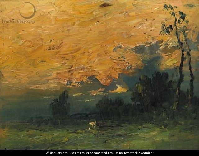 Sunset over the meadows - George Boyle