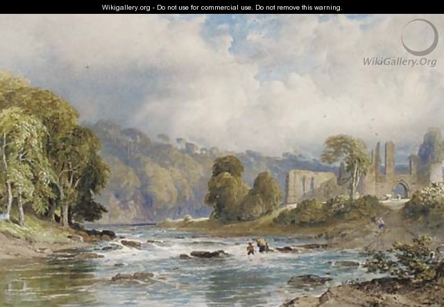 A view of Finchale Priory on the River Wear - George Arthur Fripp