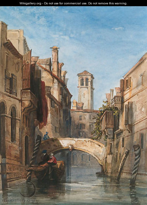 A view of a canal in Venice, Italy - George Arthur Fripp