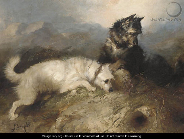 Terriers at a rabbit hole 2 - George Armfield