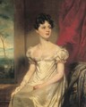 Portrait of Lady Jane Bruce, three-quarter-length, in a white dress, an Eastern landscape beyond - George Chinnery
