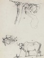 Studies of oriental figures and a cow - George Chinnery