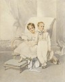 Double portrait of Lucy Lyman Paine Sturgis and John Hubbard Sturgis, small, full-length, the former seated - George Chinnery