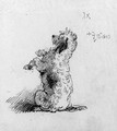 A poodle begging a study for On Dent's verandah - George Chinnery