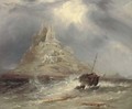 A wreck running ashore below St. Michael's Mount - George Chambers