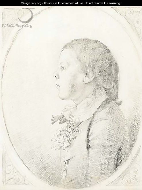 Portrait of a boy, bust-length with a posy in his buttonhole - George Dance