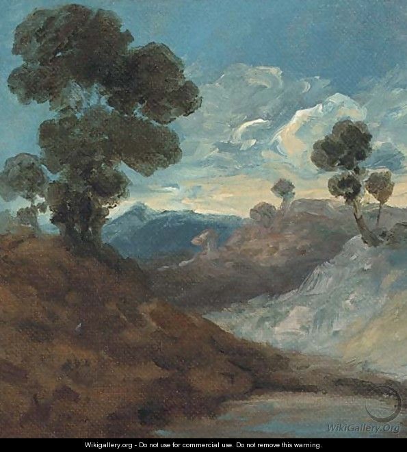 Trees in an extensive landscape, a sketch - Francis Vyvyan Jago Arundale