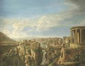 A view of Tivoli with the Temple of Vesta - Caspar Andriaans Van Wittel