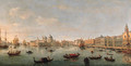 The Bacino di San Marco, Venice, looking west towards the mouth of the Grand Canal, the Doge's Palace, the Piazzetta, and the Redentore - Caspar Andriaans Van Wittel