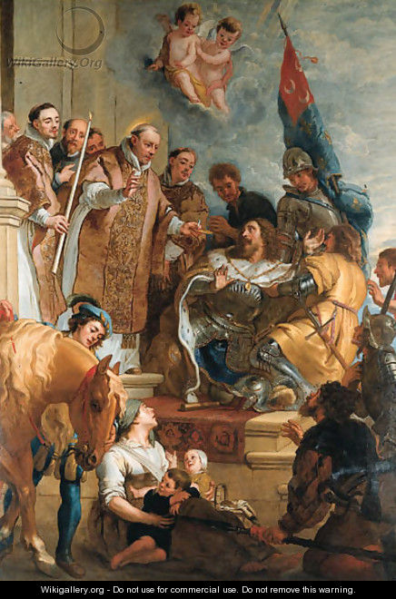 Saint Bernard converts a Duke of Aquitaine - Gaspard de Crayer