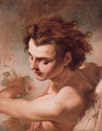 Zephyr a winged youth bestowing flowers, head and shoulders - Gaetano Gandolfi