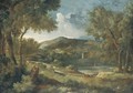 An Italianate river landscape with a shepherd and his flock - Gaspard Dughet Poussin