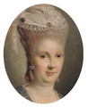 Portrait of Luise, Duchess of Mecklenburg-Schwerin (1756-1808), small bust length, wearing a light blue dress with lace chemise - Georg David Matthieu
