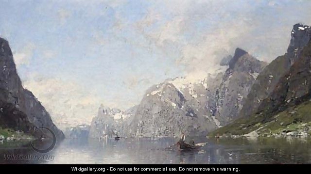 Rowing on a Norwegian Fjord - Georg Anton Rasmussen