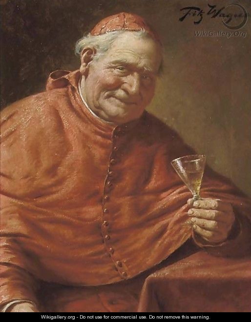 Cardinal sampling the wine - Fritz Wagner