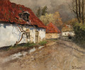 A Figure on a Village Path in Normandy - Fritz Thaulow