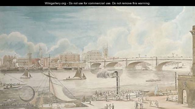 View of London Bridge from the North Bank at Custom