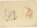 Studies for the drapery of an ecclesiastic - French School