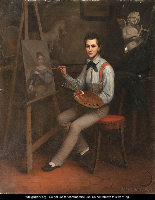 An artist at his easal - French School