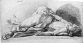 Two reclining nudes - French School