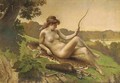Diana the huntress resting - French School