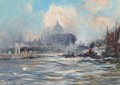 St. Paul's Cathedral from the Thames - Frederick John Bartram Hiles