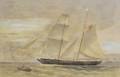 Schooner in Full Sail, leaving Sydney Harbour - Frederick Garling