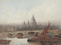 The Thames at Blackfriars Bridge, St. Paul's Cathedral beyond - Frederick E.J. Goff