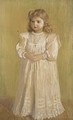 Portrait of a young girl in a white dress - Frederick Samuel Beaumont