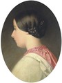 Portrait of a girl, bust-length, in profile - Frederick Morgan