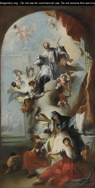 The Glorification of Saint John Nepomuk a modello for an altarpiece - Franz Anton Maulbertsch