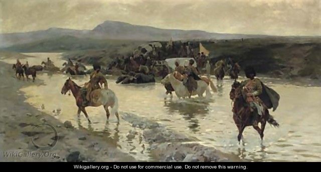 The river crossing - Franz Roubaud