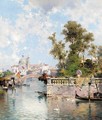 The Rio Ognissanti and the church of the Gesuiti, Venice - Franz Richard Unterberger