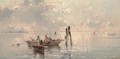 Learning to fish on the Lagoon, Venice - Franz Richard Unterberger