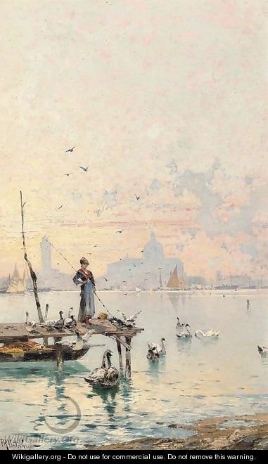 Dawn on the Lagoon, Venice - Franz Richard Unterberger