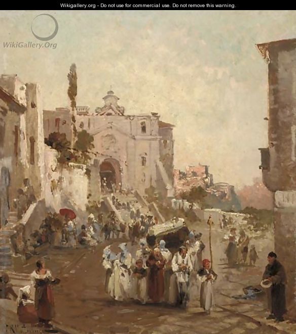 A procession in Southern Italy - Franz Richard Unterberger