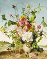 Summer flowers in a ceramic vase - Franz Xaver Wolf