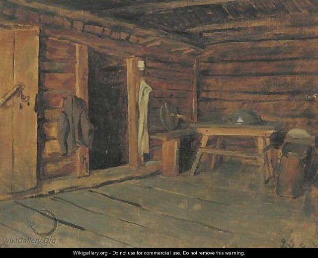 Eine Kasestube a cabin interior - Franz Von Defregger
