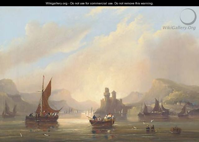 A busy day on the Rhine - Frederick Calvert