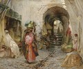 Going to the Bath on rue du Sphinx, Algiers - Frederick Arthur Bridgman