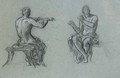 Two studies of a man piping, for Music - Lord Frederick Leighton