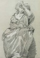 A seated woman shading her eyes from the light - Francois Louis Joseph Watteau