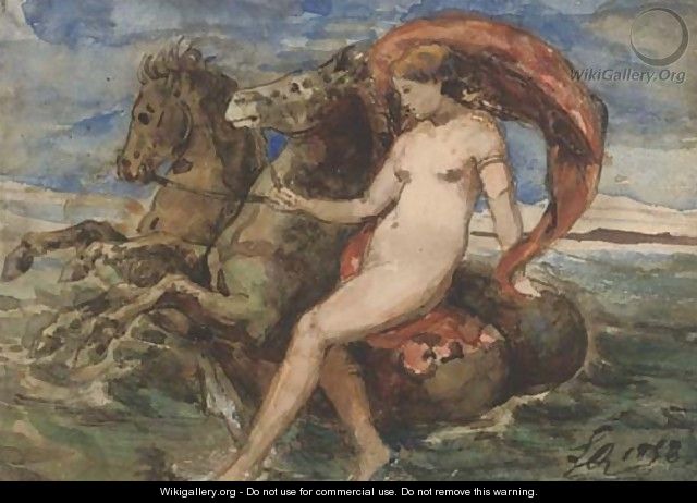 Venus carried by a pair of sea-horses - Francois-Hippolyte Lalaisse