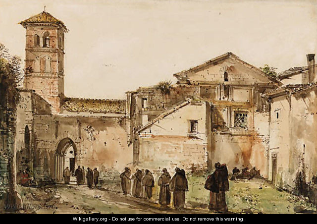 Monks entering the Gate of a Monastery - Francois-Marius Granet
