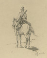 A Cossack on horseback - Franz Roubaud
