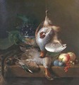 Still life with a partridge, a duck and fruit - Frans Van Heukelom