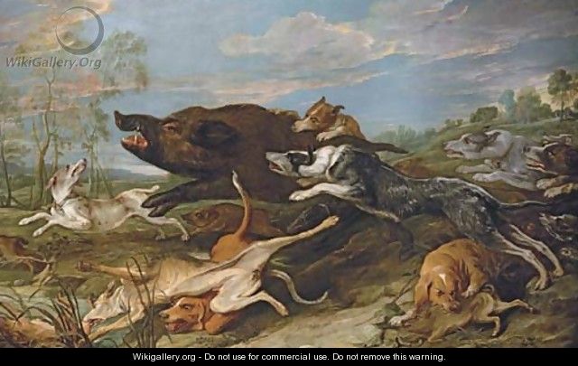 A wild boar attacked by hounds - Frans Snyders